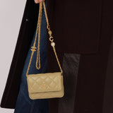 Chanel 2023 Matcha Lambskin Coco Cardholder on Chain - FashioNica