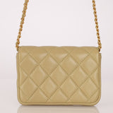 Chanel 2023 Matcha Lambskin Coco Cardholder on Chain - FashioNica