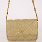 Chanel 2023 Matcha Lambskin Coco Cardholder on Chain - FashioNica