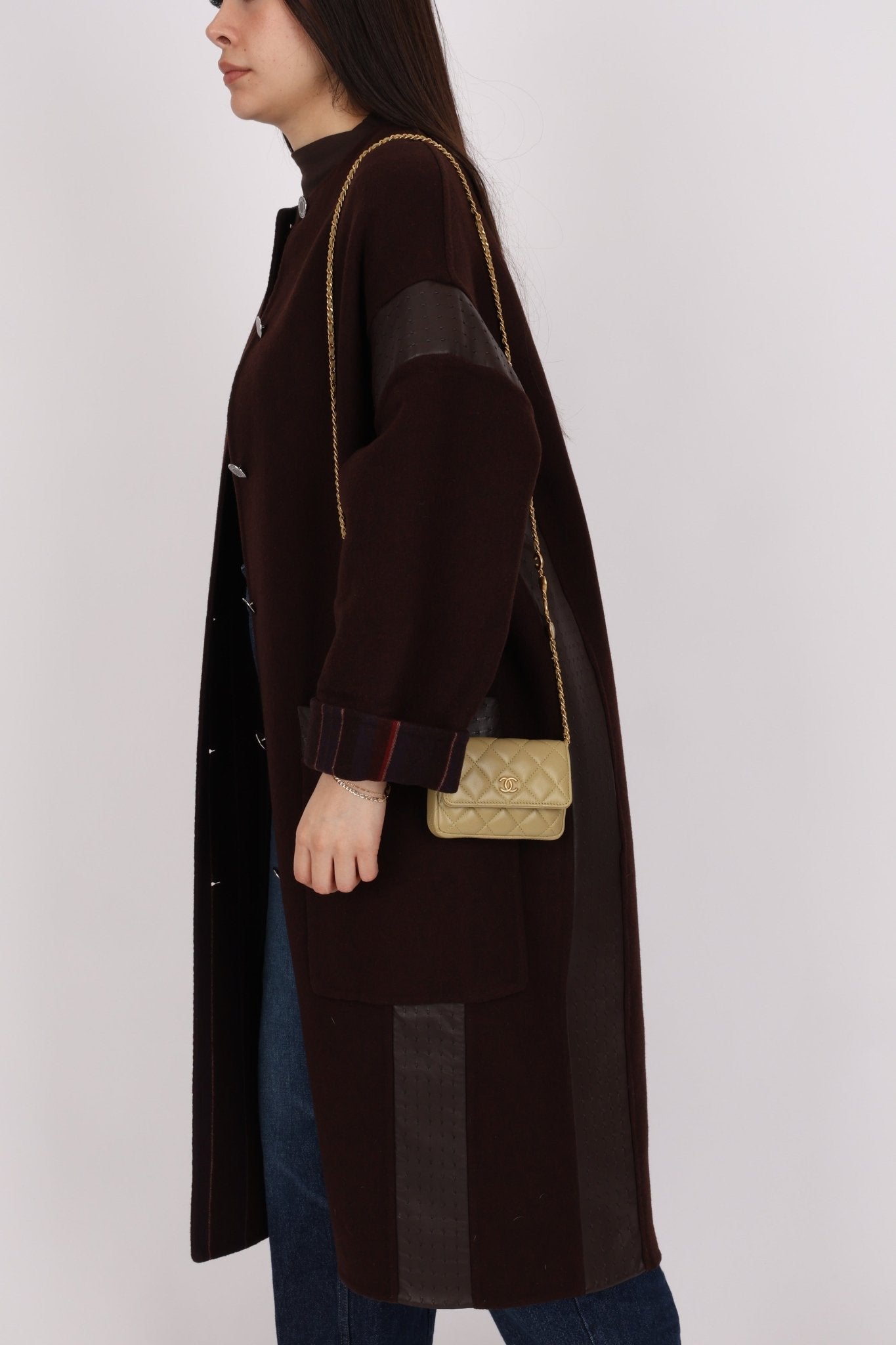 Chanel 2023 Matcha Lambskin Coco Cardholder on Chain - FashioNica