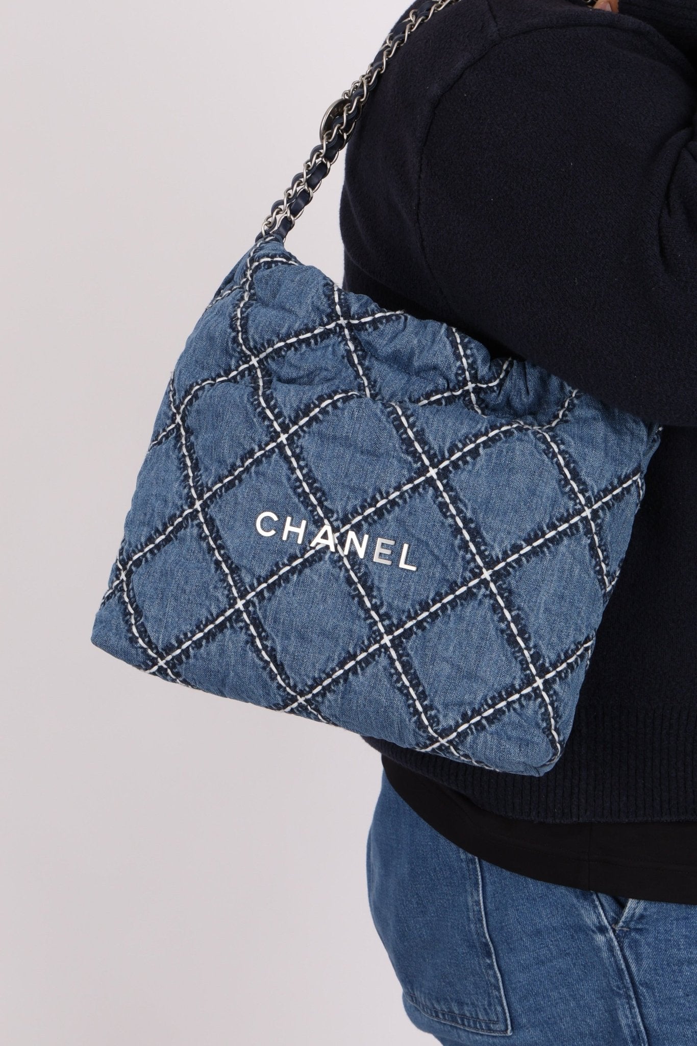 Chanel 2023 Small Denim 22 Shoulder Bag - FashioNica
