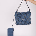 Chanel 2023 Small Denim 22 Shoulder Bag - FashioNica