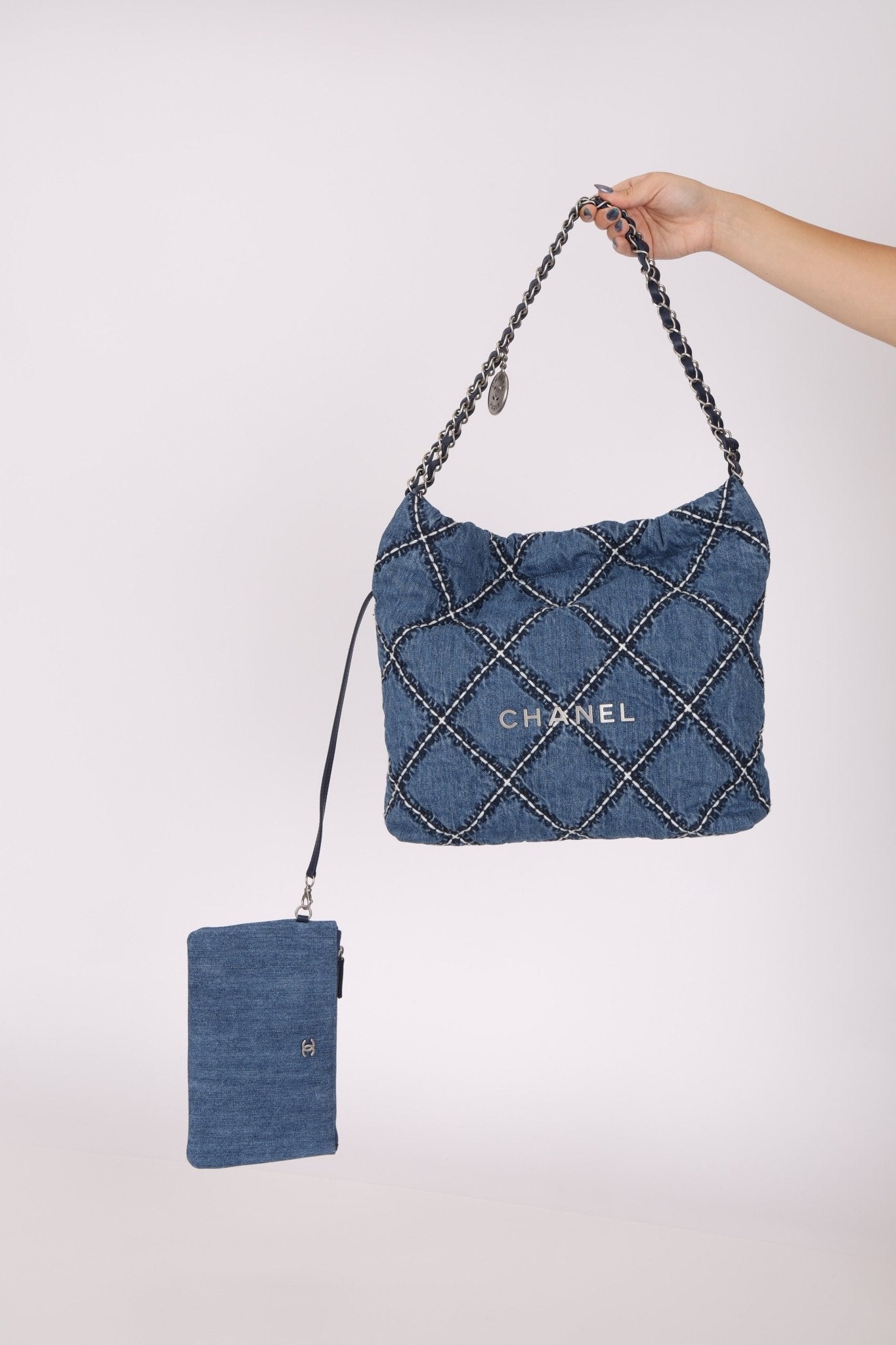 Chanel 2023 Small Denim 22 Shoulder Bag - FashioNica