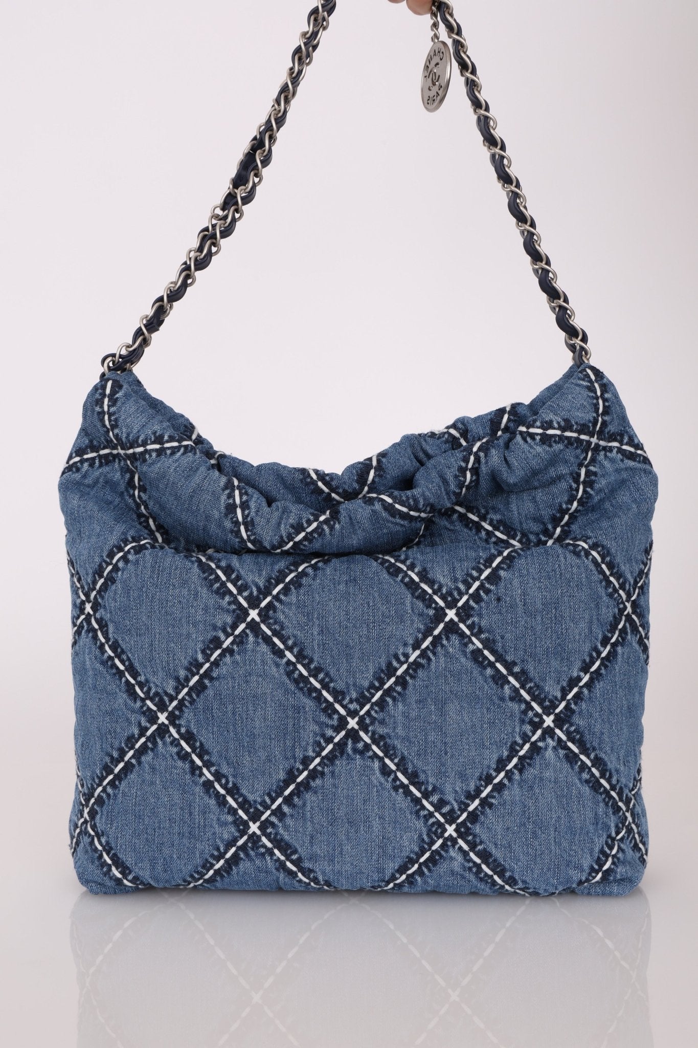 Chanel 2023 Small Denim 22 Shoulder Bag - FashioNica