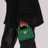 Chanel 2024 Emerald Green Mini Nano Kelly Shopper Bag - FashioNica