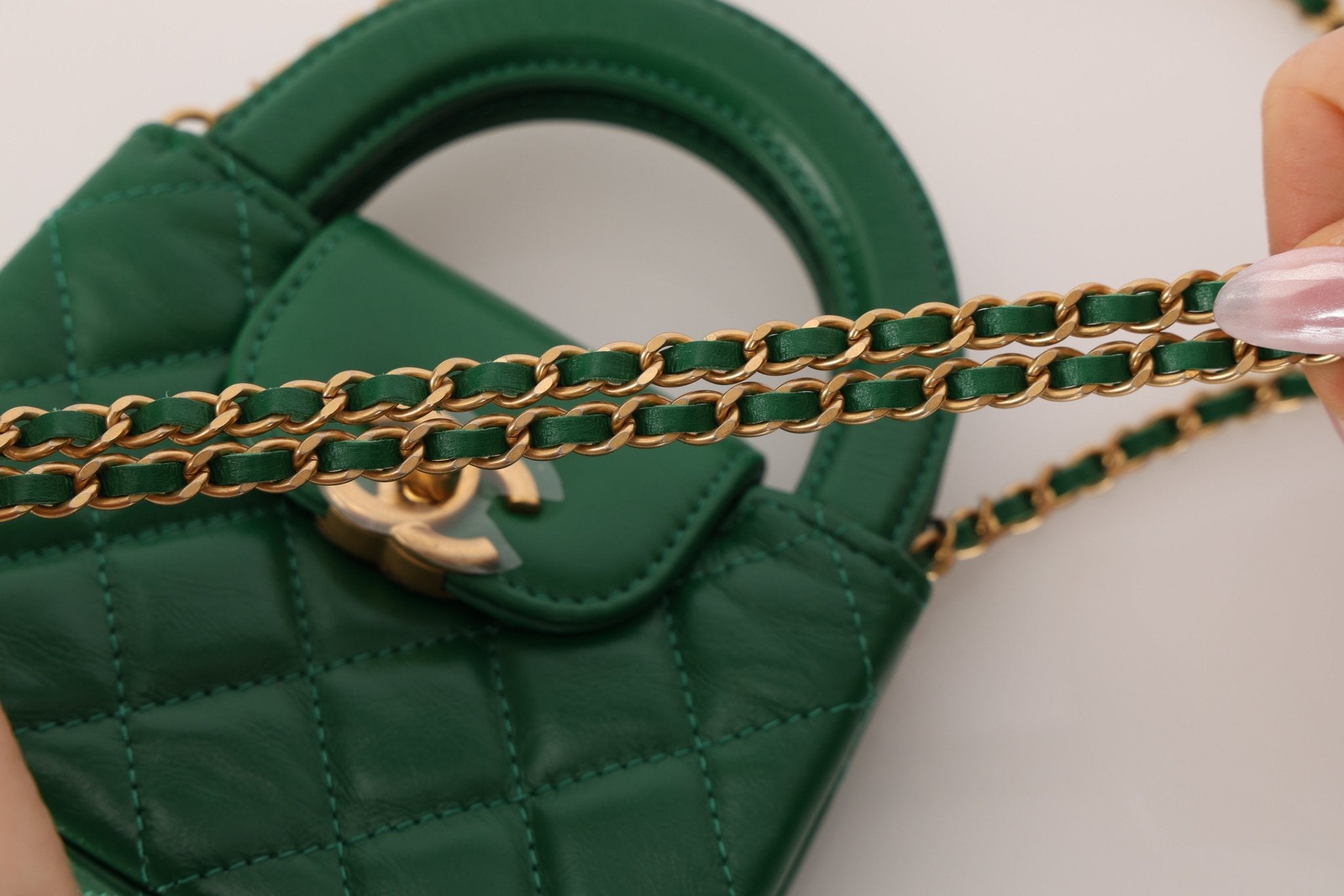 Chanel 2024 Emerald Green Mini Nano Kelly Shopper Bag - FashioNica