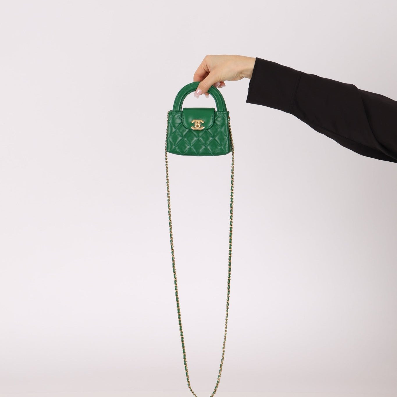 Chanel 2024 Emerald Green Mini Nano Kelly Shopper Bag - FashioNica