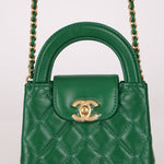 Chanel 2024 Emerald Green Mini Nano Kelly Shopper Bag - FashioNica