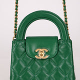 Chanel 2024 Emerald Green Mini Nano Kelly Shopper Bag - FashioNica