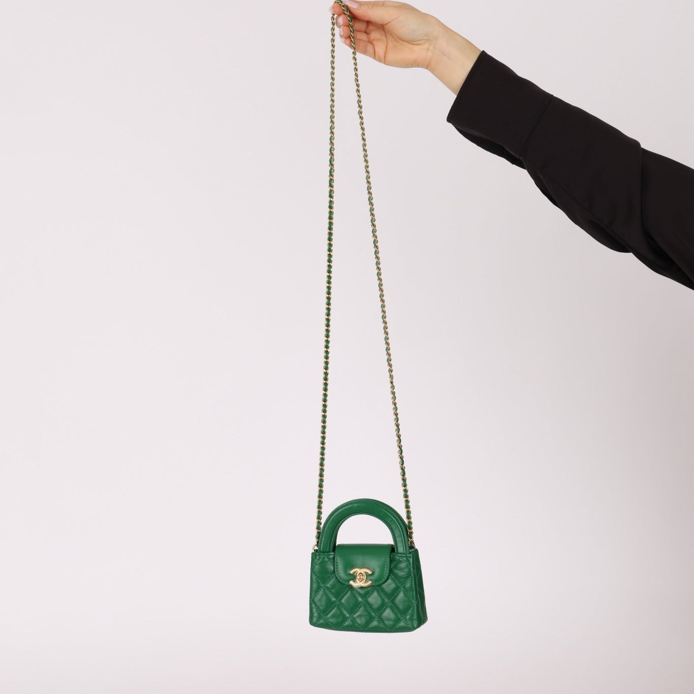 Chanel 2024 Emerald Green Mini Nano Kelly Shopper Bag - FashioNica