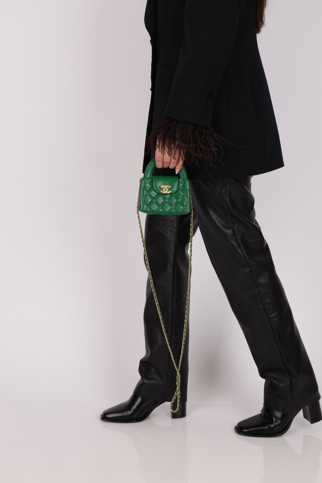 Chanel 2024 Emerald Green Mini Nano Kelly Shopper Bag - FashioNica