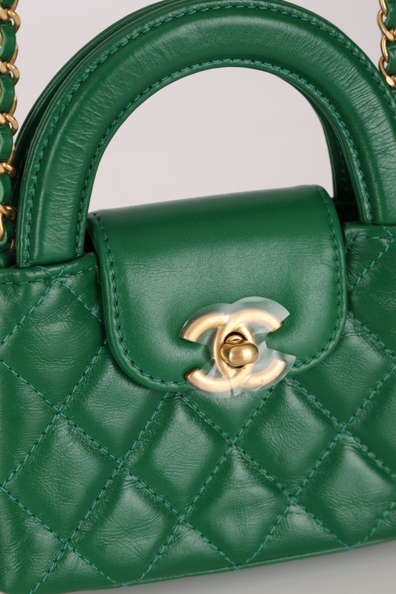 Chanel 2024 Emerald Green Mini Nano Kelly Shopper Bag - FashioNica