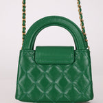 Chanel 2024 Emerald Green Mini Nano Kelly Shopper Bag - FashioNica