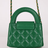 Chanel 2024 Emerald Green Mini Nano Kelly Shopper Bag - FashioNica
