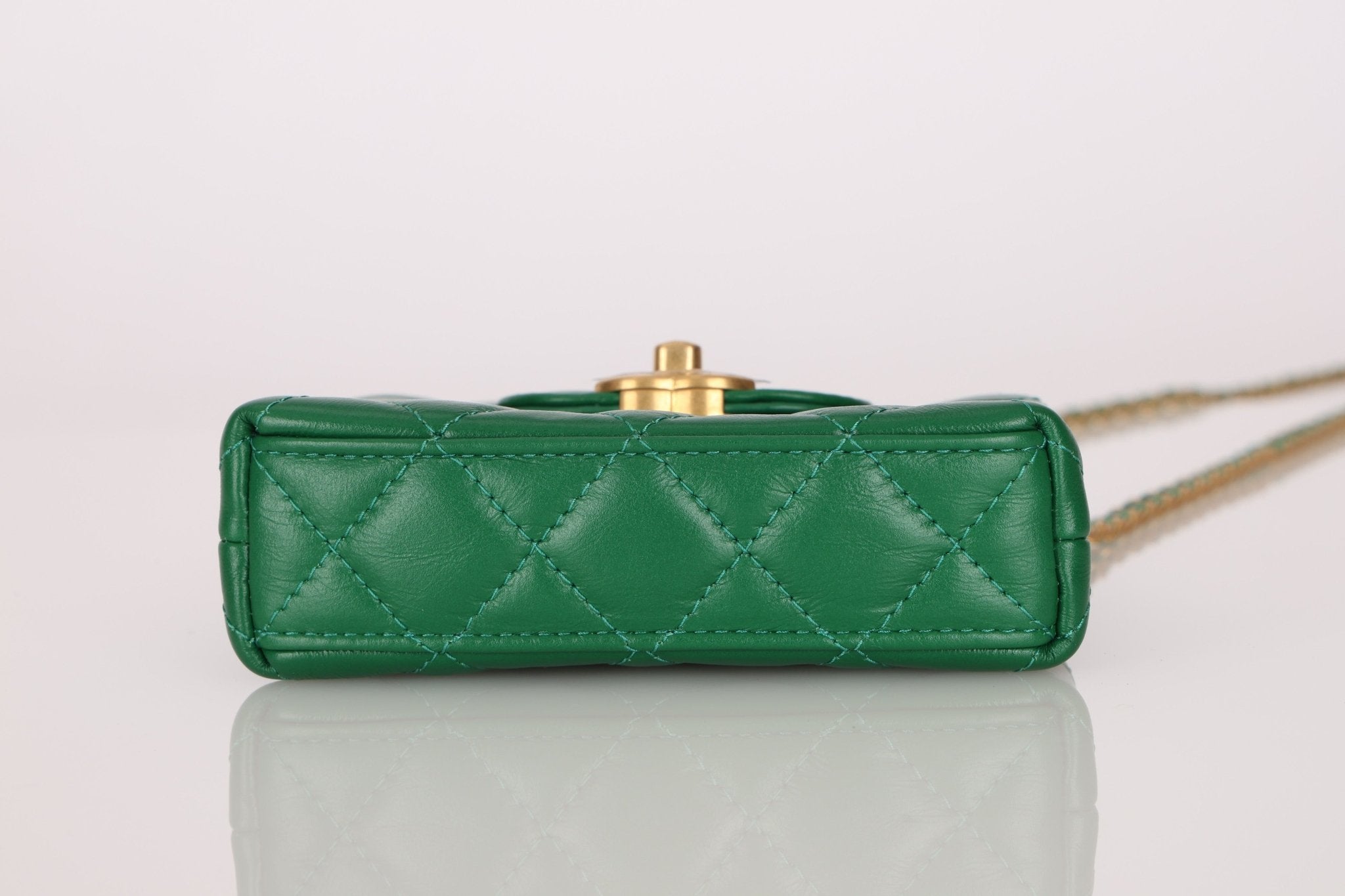 Chanel 2024 Emerald Green Mini Nano Kelly Shopper Bag - FashioNica