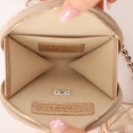 Chanel 2024 Gold Metallic Duo Coin Pouch - FashioNica