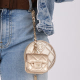 Chanel 2024 Gold Metallic Duo Coin Pouch - FashioNica