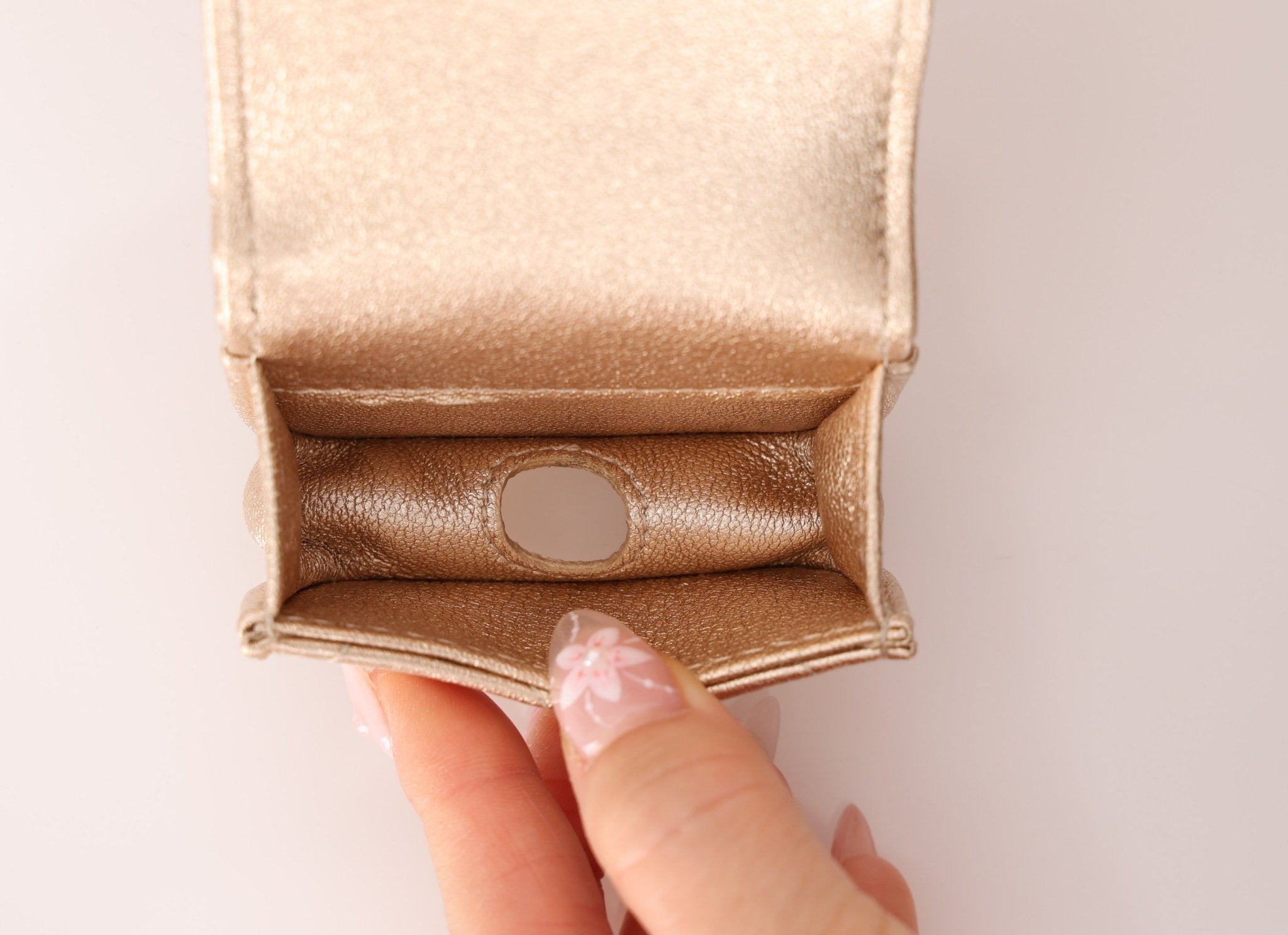 Chanel 2024 Gold Metallic Duo Coin Pouch - FashioNica