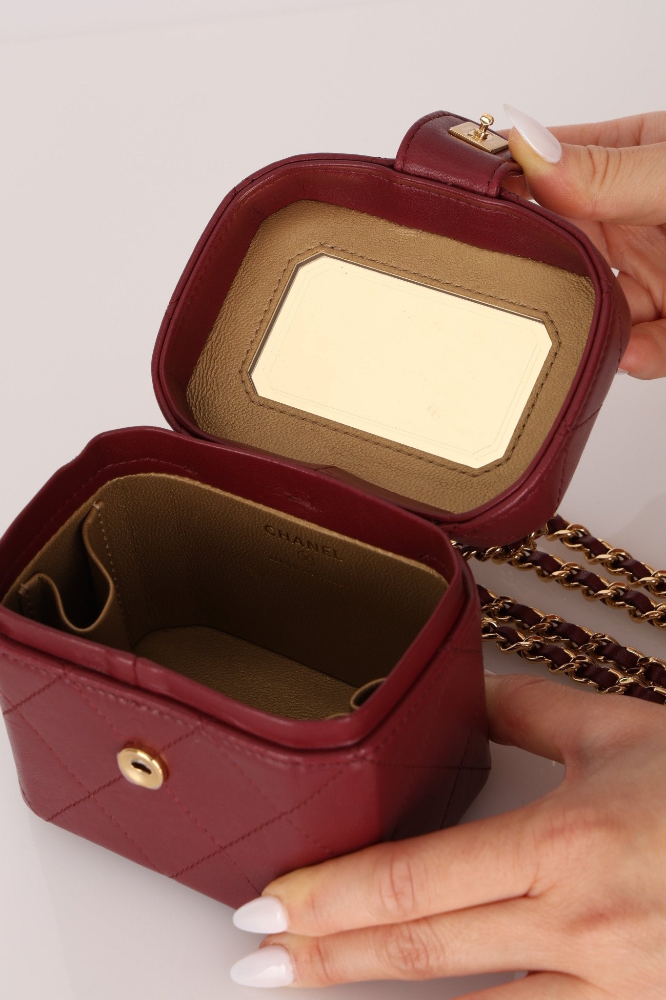 Chanel 2024 Mini CC Turnlock Vanity Case w/ Chain - FashioNica