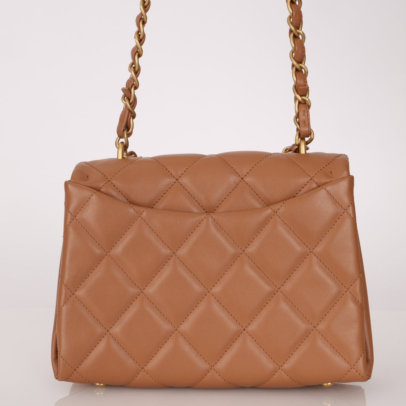 Chanel 2024 Tan Calfskin Envelope Chain Flap Bag - FashioNica