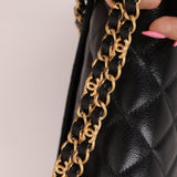 Chanel 2025 Caviar Chain Top Handle Turnlock Mini Flap - FashioNica