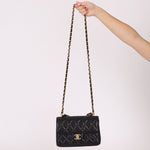 Chanel 2025 Caviar Chain Top Handle Turnlock Mini Flap - FashioNica