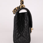 Chanel 2025 Caviar Chain Top Handle Turnlock Mini Flap - FashioNica