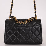 Chanel 2025 Caviar Chain Top Handle Turnlock Mini Flap - FashioNica