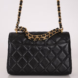 Chanel 2025 Caviar Chain Top Handle Turnlock Mini Flap - FashioNica