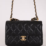 Chanel 2025 Caviar Chain Top Handle Turnlock Mini Flap - FashioNica
