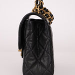 Chanel 2025 Caviar Chain Top Handle Turnlock Mini Flap - FashioNica