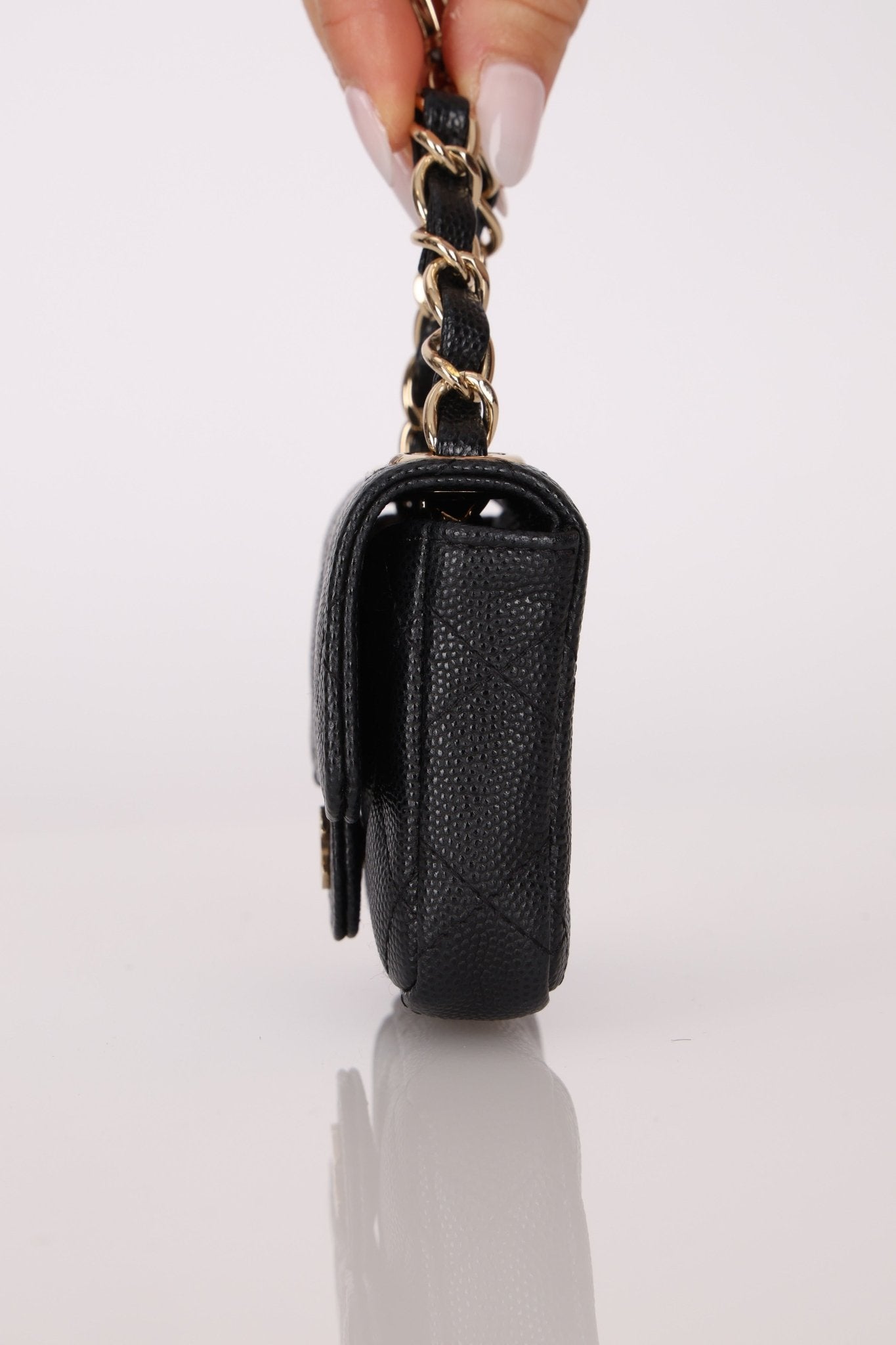 Chanel 21B Caviar Micro Flap Waist Bag - FashioNica