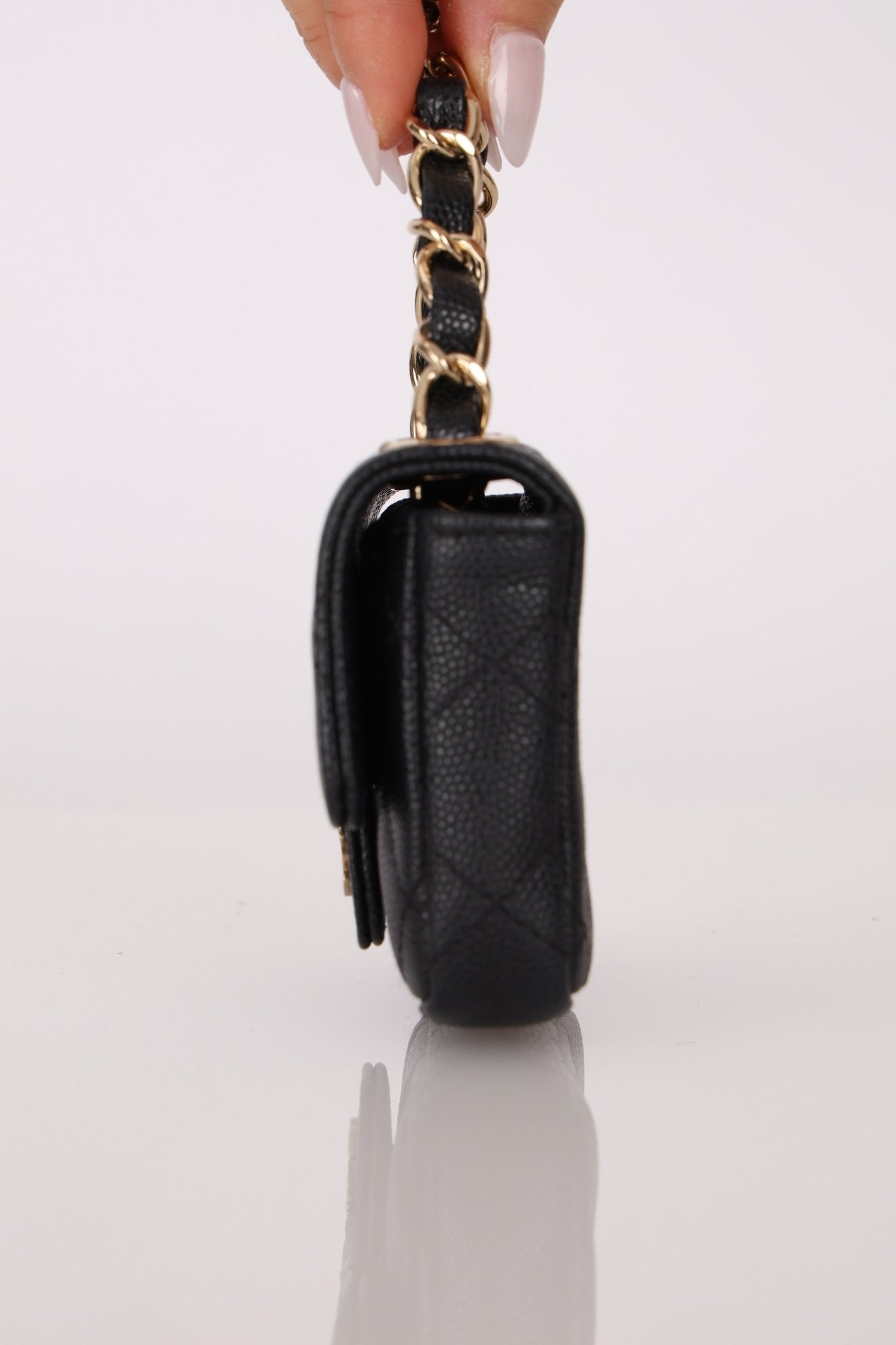 Chanel 21B Caviar Micro Flap Waist Bag - FashioNica