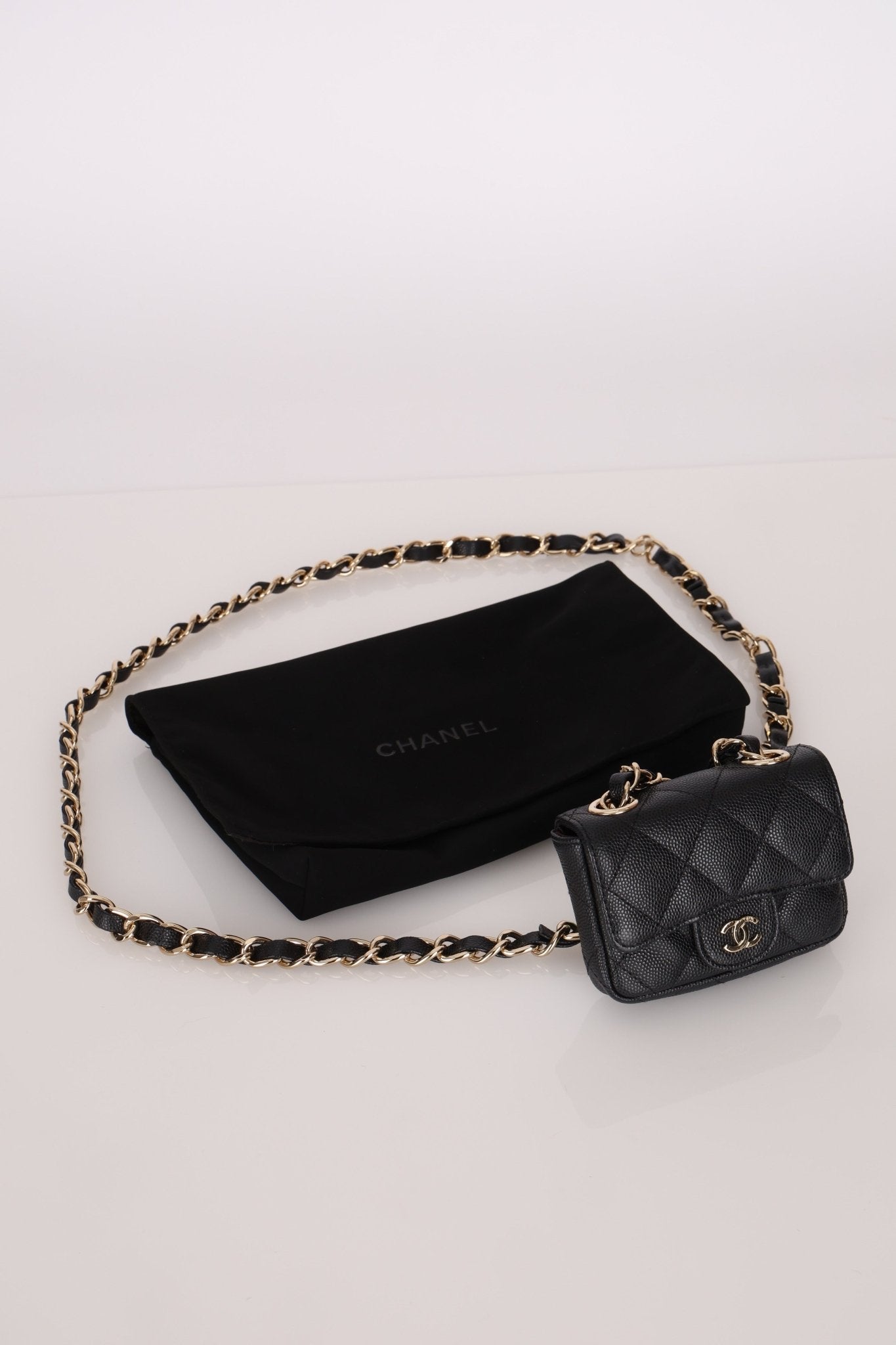 Chanel 21B Caviar Micro Flap Waist Bag - FashioNica