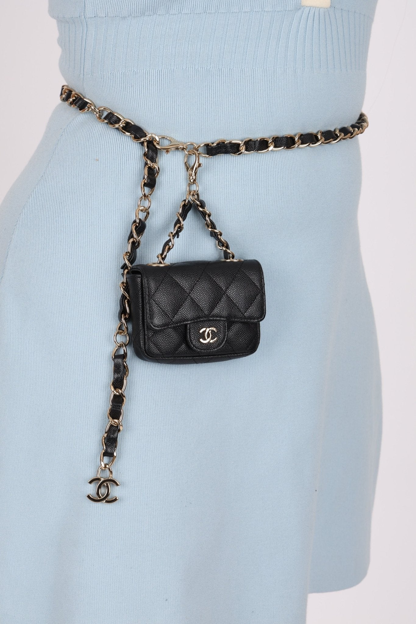 Chanel 21B Caviar Micro Flap Waist Bag - FashioNica