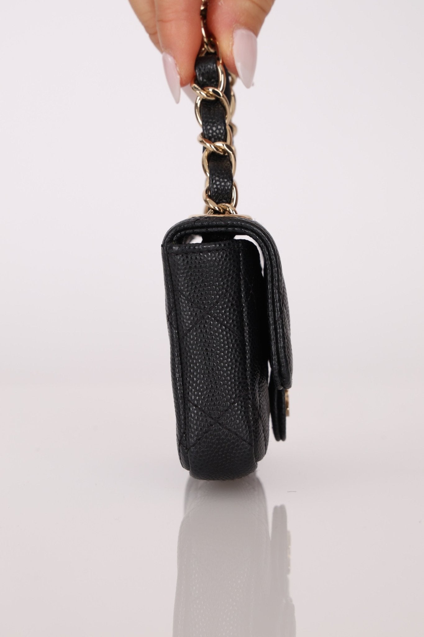 Chanel 21B Caviar Micro Flap Waist Bag - FashioNica