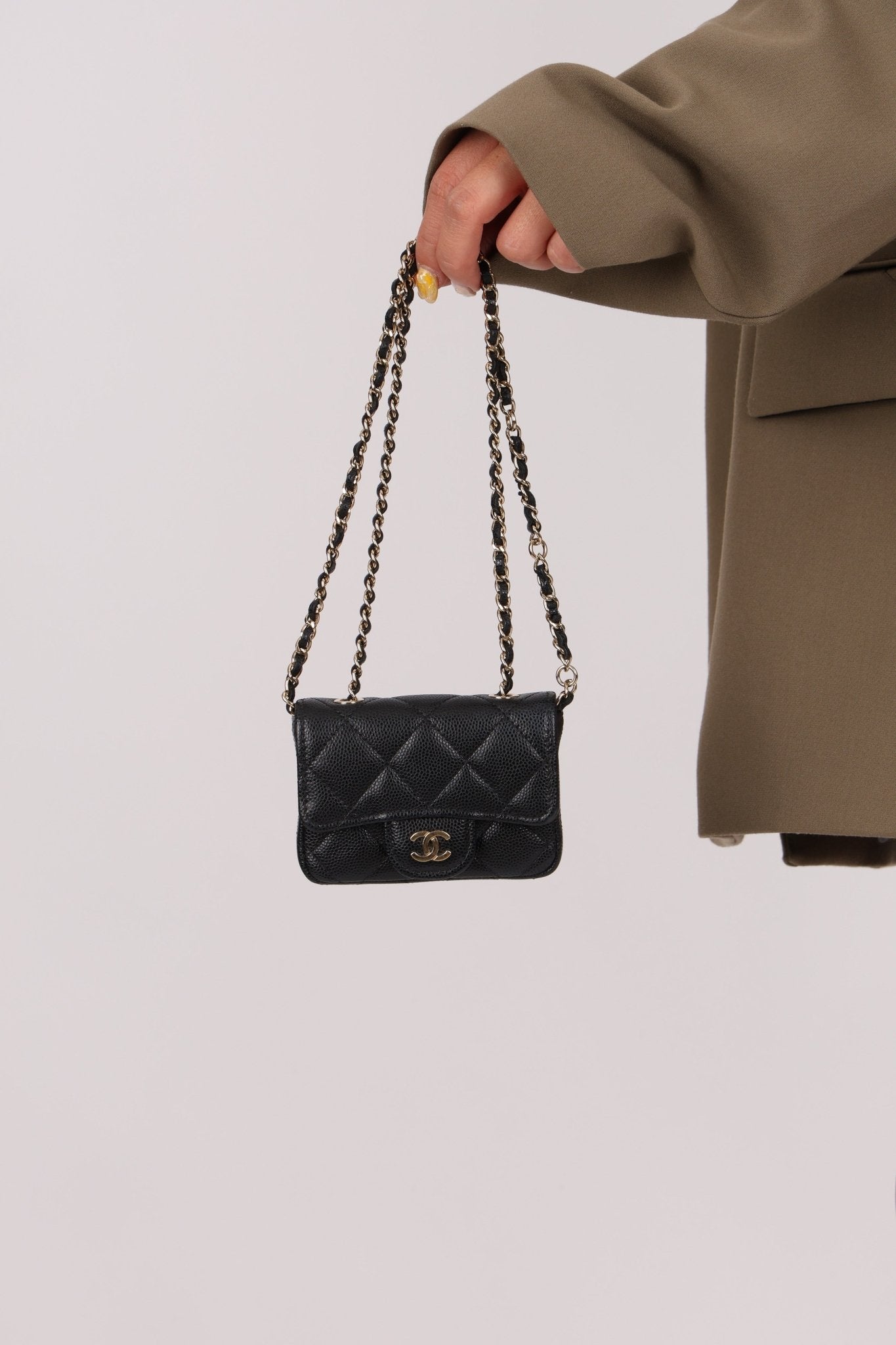 Chanel 21B Caviar Micro Flap Waist Bag - FashioNica