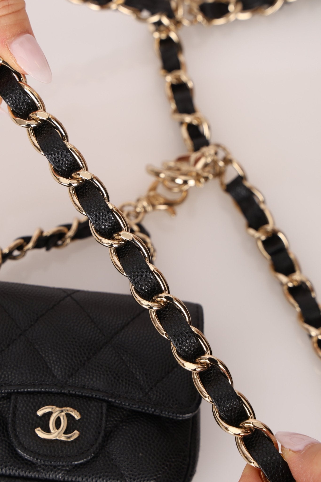 Chanel 21B Caviar Micro Flap Waist Bag - FashioNica