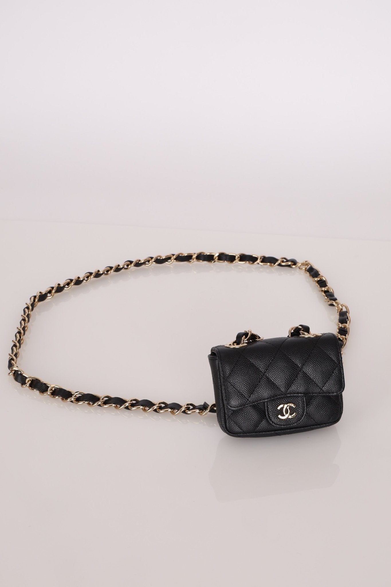 Chanel 21B Caviar Micro Flap Waist Bag - FashioNica