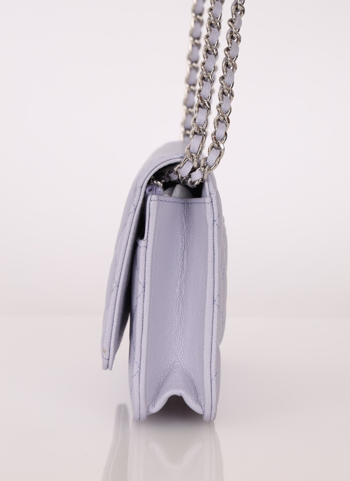 Chanel 21K Lavender Caviar Wallet on Chain - FashioNica