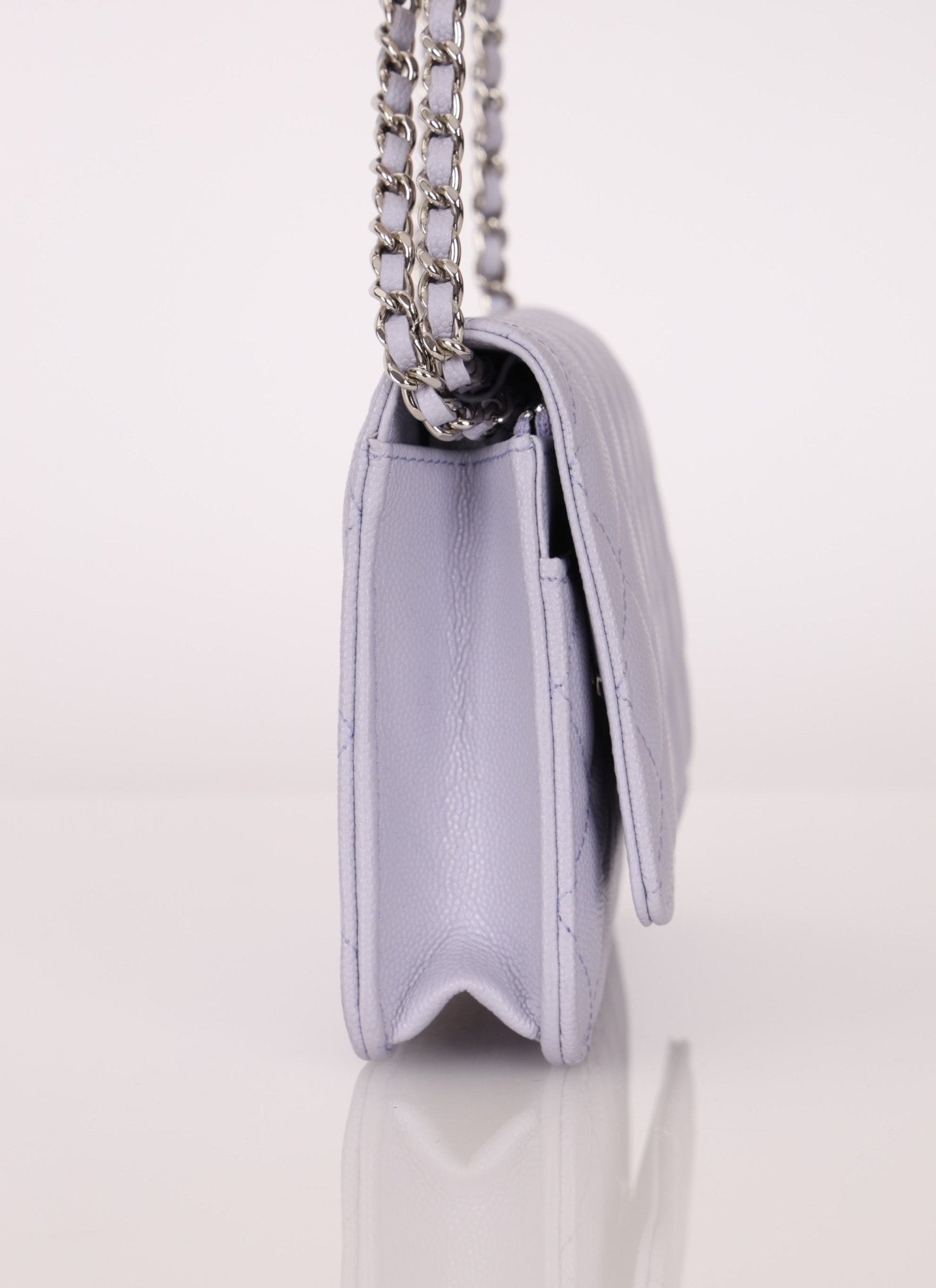 Chanel 21K Lavender Caviar Wallet on Chain - FashioNica