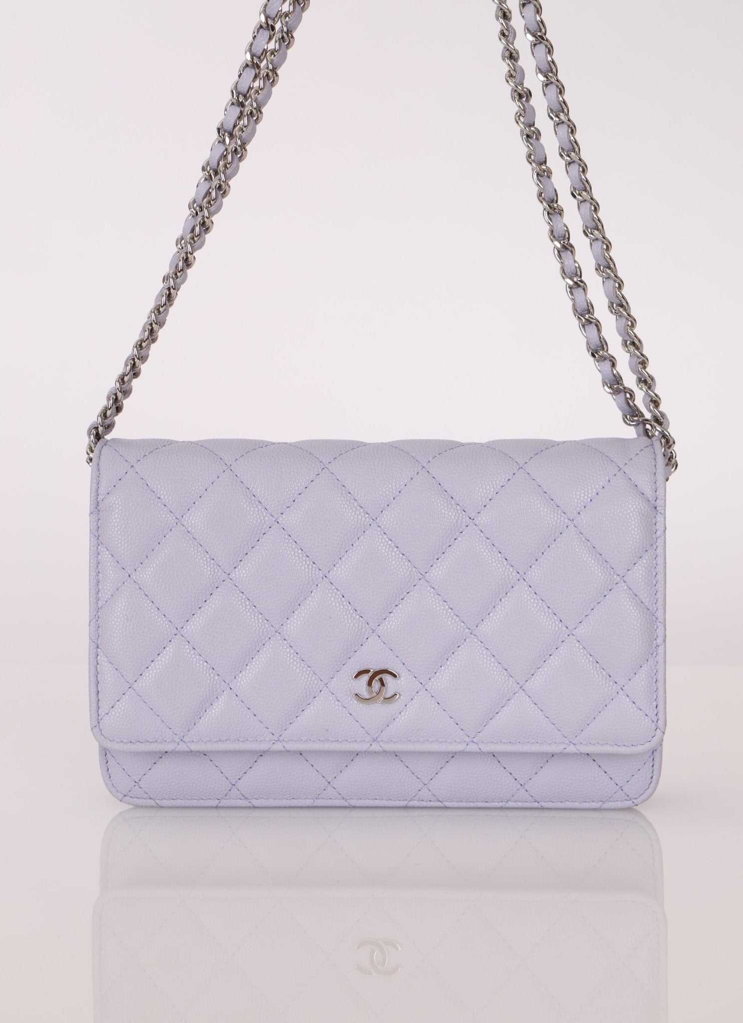 Chanel 21K Lavender Caviar Wallet on Chain - FashioNica