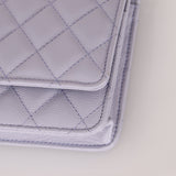 Chanel 21K Lavender Caviar Wallet on Chain - FashioNica