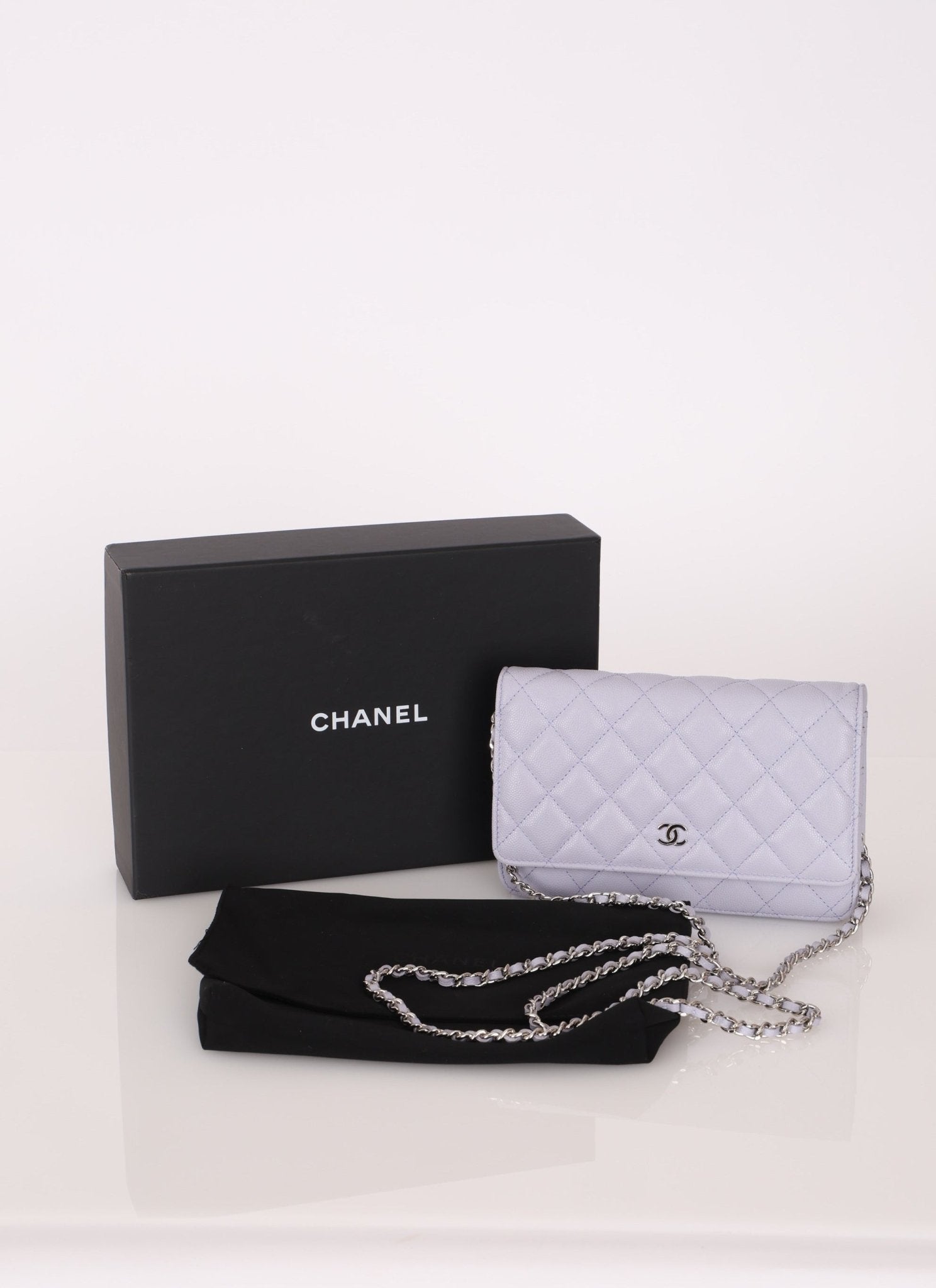 Chanel 21K Lavender Caviar Wallet on Chain - FashioNica