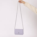 Chanel 21K Lavender Caviar Wallet on Chain - FashioNica