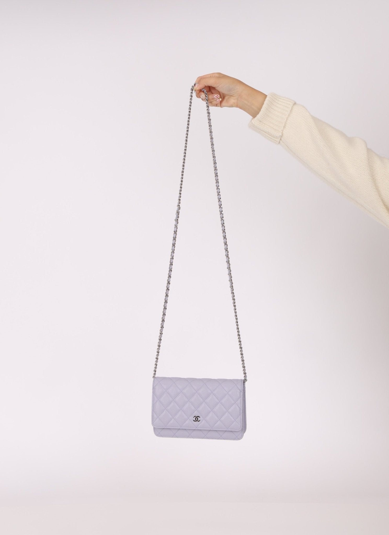 Chanel 21K Lavender Caviar Wallet on Chain - FashioNica