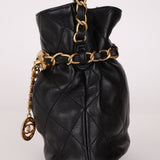 Chanel 23S CC Turnlock Medallion Chain Lambskin Bucket Bag - FashioNica