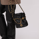 Chanel 23S CC Turnlock Medallion Chain Lambskin Bucket Bag - FashioNica