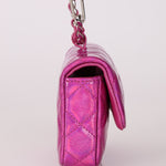 Chanel 24C Iridescent Patent Quilted Carabiner Card Holder - FashioNica