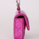 Chanel 24C Iridescent Patent Quilted Carabiner Card Holder - FashioNica